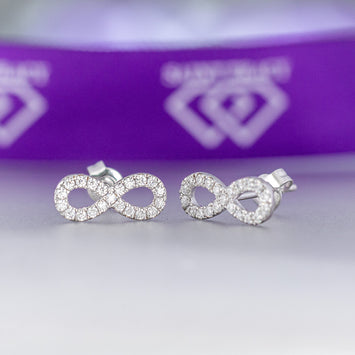 Charlotte 10Karat White Gold Moissanite Earring