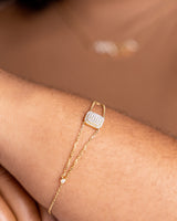 Gabriella Square 2.5mm 18Karat Yellow Gold Diamond Bracelet