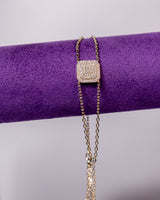 Gabriella Square 2.5mm 18Karat Yellow Gold Diamond Bracelet