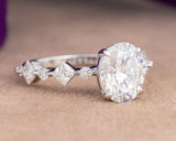 Sandy Oval Moissanite Sterling Silver Engagement Ring