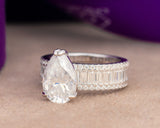 Agatha Pear Moissanite Sterling Silver Engagement Ring
