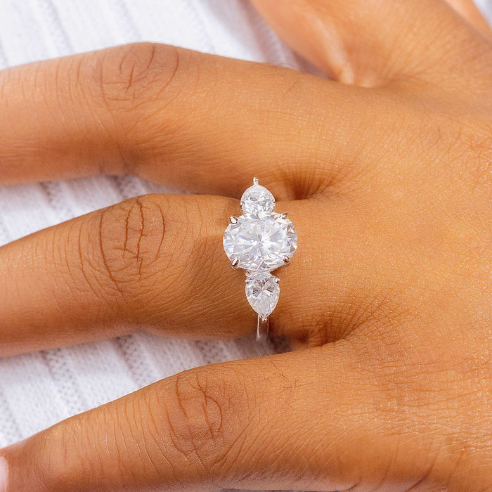 Francisca Oval Moissanite Sterling Silver Engagement Ring