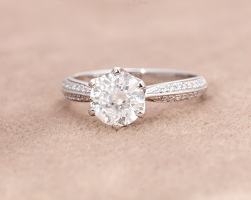 Zikora 18Karat White Gold Diamond Engagement Ring