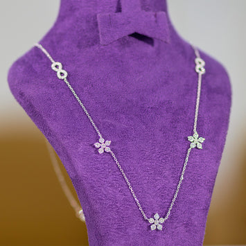Lily 10Karat White Gold Moissanite Necklace
