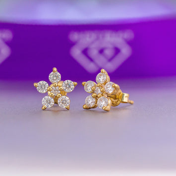 Luna 10Karat Yellow Gold Moissanite Earring