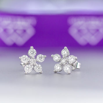 Luna 10Karat White Gold Moissanite Earring