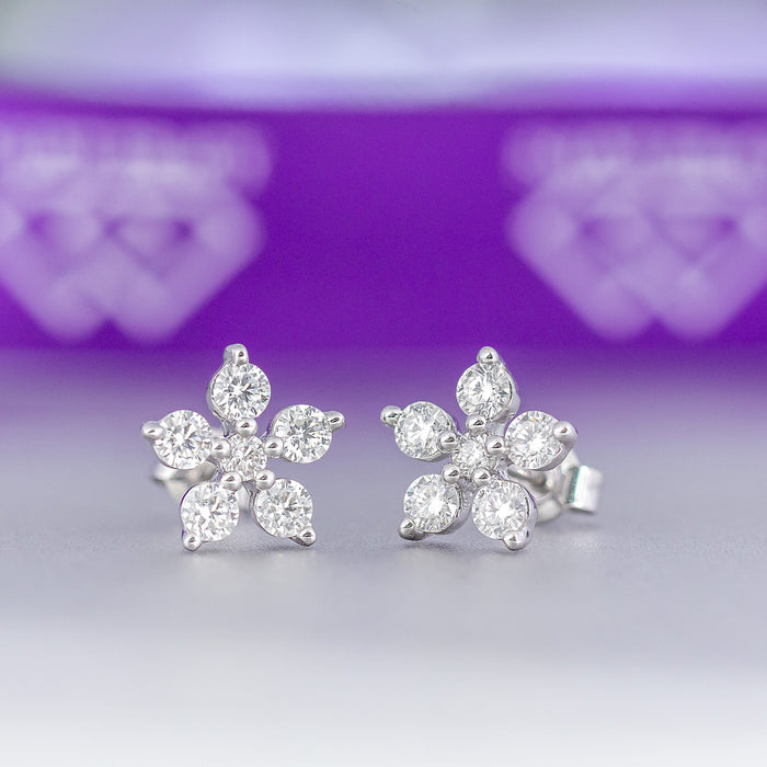 Luna 10Karat White Gold Moissanite Earring