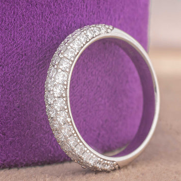 Silver Moissanite Band