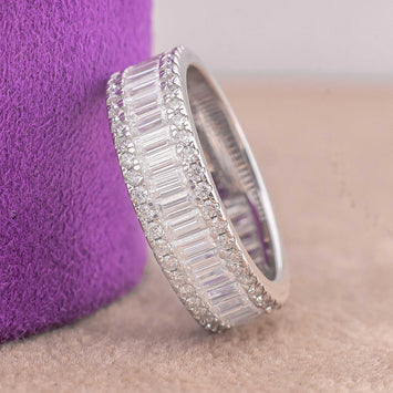 Silver Moissanite Band