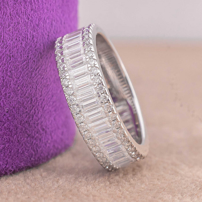 Silver Moissanite Band