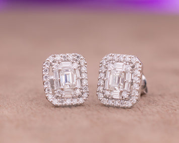 Tina 10Karat White Gold Moissanite Earring