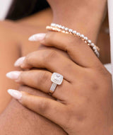 Zinnia 18Karat White Gold Moissanite Engagement Ring