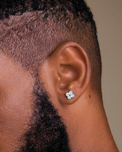 Clove 18Karat White Gold Diamond Earring/ Ghana