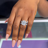 Willow Emerald 10Karat White Gold Moissanite 2 in 1 Ring