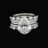 Willow Pear 10Karat White Gold Moissanite 2 in 1 Ring