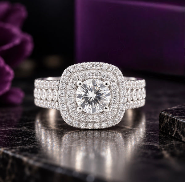 Brit Sterling Silver Engagement Ring