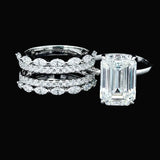 Willow Emerald 10Karat White Gold Moissanite 2 in 1 Ring