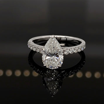 Joella Pear 10Karat White Gold Moissanite Engagement Ring