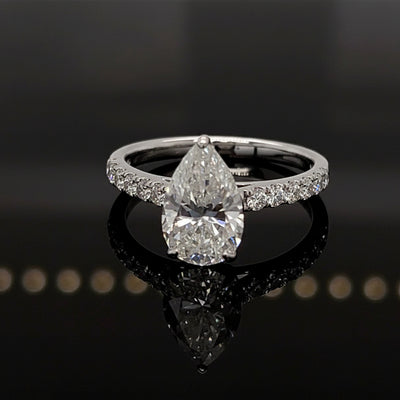 Joella Pear 10Karat White Gold Moissanite Engagement Ring