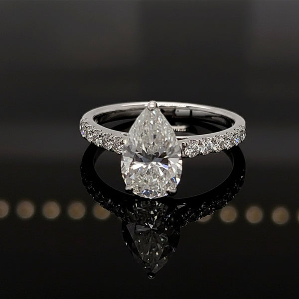 Joella Pear 10Karat White Gold Moissanite Engagement Ring
