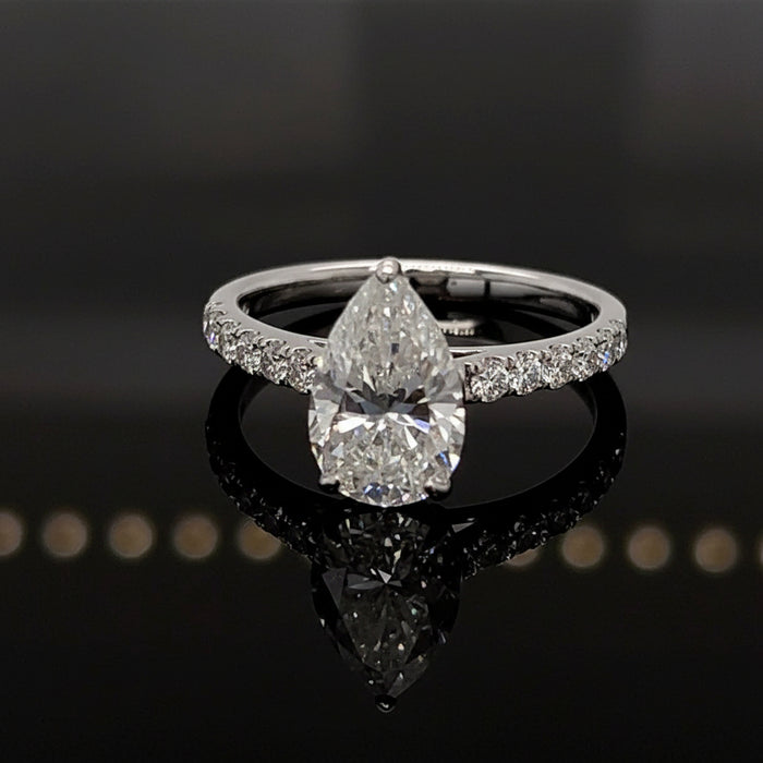 Joella Pear 10Karat White Gold Moissanite Engagement Ring