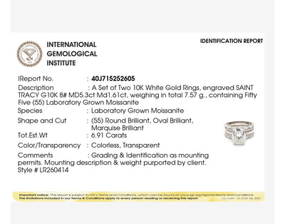 Willow Oval 10Karat White Gold Moissanite 2 in 1 Ring