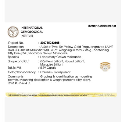 Willow Pear 10Karat Yellow Gold Moissanite 2 in 1 Ring