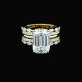 Willow Emerald 10Karat Yellow Gold Moissanite 2 in 1 Ring