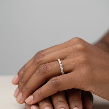 Brie 10Karat Yellow Gold Moissanite Wedding Band