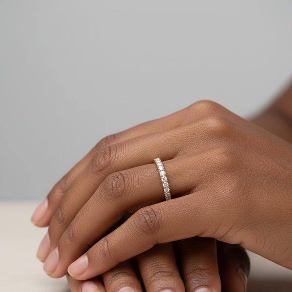 Brie 10Karat Yellow Gold Moissanite Wedding Band
