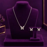 Ruby Sterling Silver Necklace and Earring Set