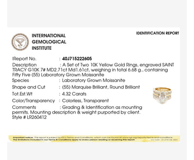 Willow Marquise 10Karat Yellow Gold Moissanite 2 in 1 Ring