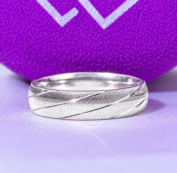 Rick 10Karat White Gold Wedding Band