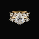 Willow Pear 10Karat Yellow Gold Moissanite 2 in 1 Ring