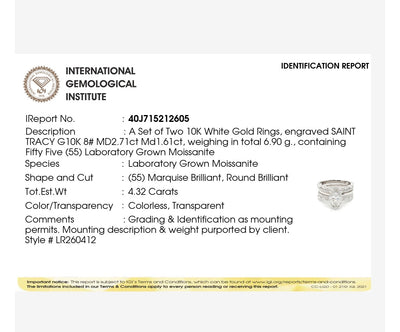 Willow Marquise 10Karat White Gold Moissanite 2 in 1 Ring