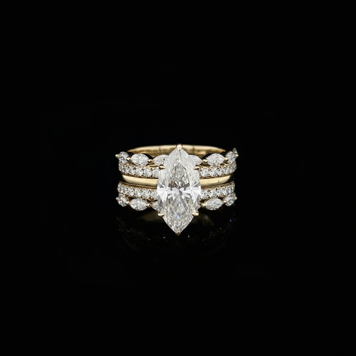Willow Marquise 10Karat Yellow Gold Moissanite 2 in 1 Ring