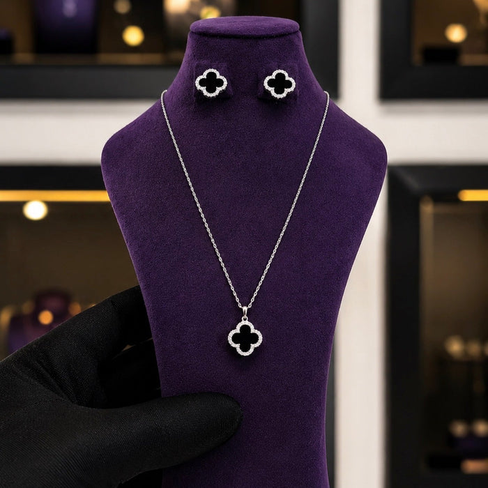 Dovie Moissanite Sterling Silver Necklace and Earring Set