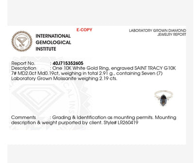 Liliana Marquise 10Karat White Gold Black Moissanite Engagement Ring