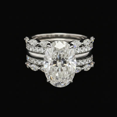 Willow Oval 10Karat White Gold Moissanite 2 in 1 Ring