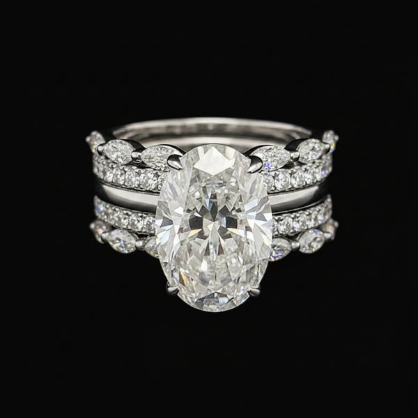 Willow Oval 10Karat White Gold Moissanite 2 in 1 Ring