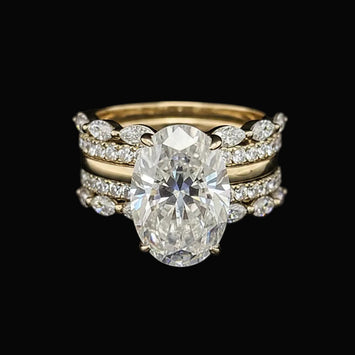 Willow Oval 10Karat Yellow Gold Moissanite 2 in 1 Ring