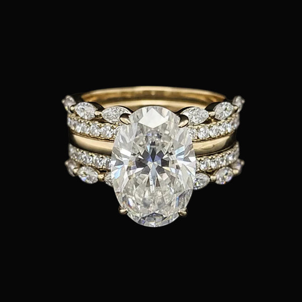 Willow Oval 10Karat Yellow Gold Moissanite 2 in 1 Ring