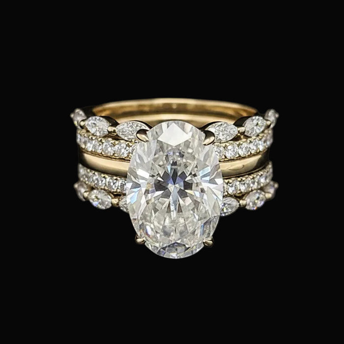 Willow Oval 10Karat Yellow Gold Moissanite 2 in 1 Ring