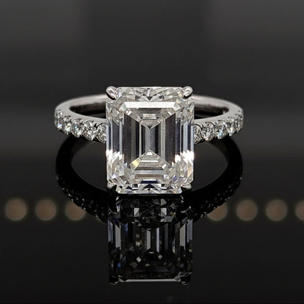 Joella Emerald 10Karat White Gold Moissanite Engagement Ring