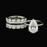 Willow Pear 10Karat White Gold Moissanite 2 in 1 Ring
