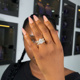 Willow Pear 10Karat Yellow Gold Moissanite 2 in 1 Ring
