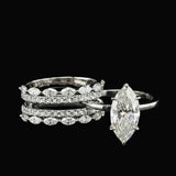 Willow Marquise 10Karat White Gold Moissanite 2 in 1 Ring