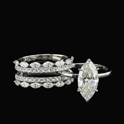 Willow Marquise 10Karat White Gold Moissanite 2 in 1 Ring