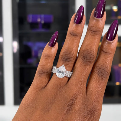 Lucy Pear Sterling Silver Engagement Ring