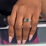 Liliana Oval 10Karat Yellow Gold Green Moissanite Engagement Ring